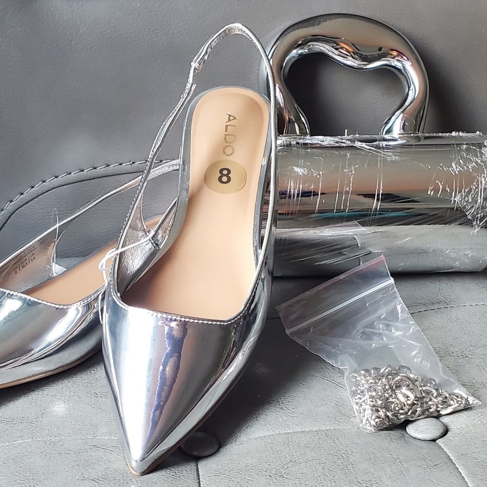 Bundle ALDO Women's Flynne Ballet Flat Sz 8 and Matching Hardshell Bag